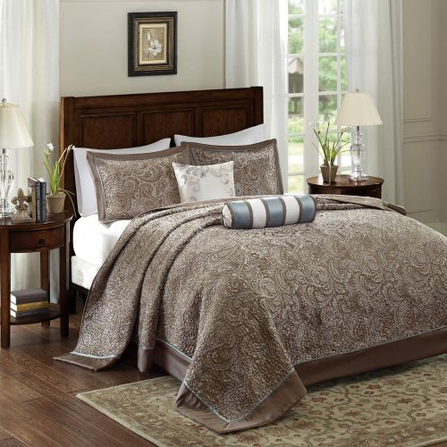  Madison Park Princeton Bedspread Set, King, Red