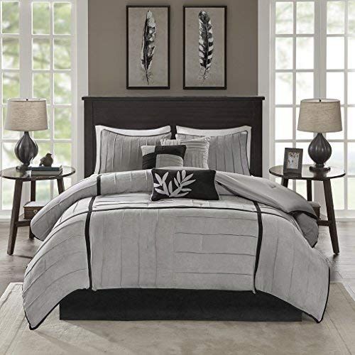  Madison Park Connell 7 Piece Comforter Set Color: Grey, Size: King