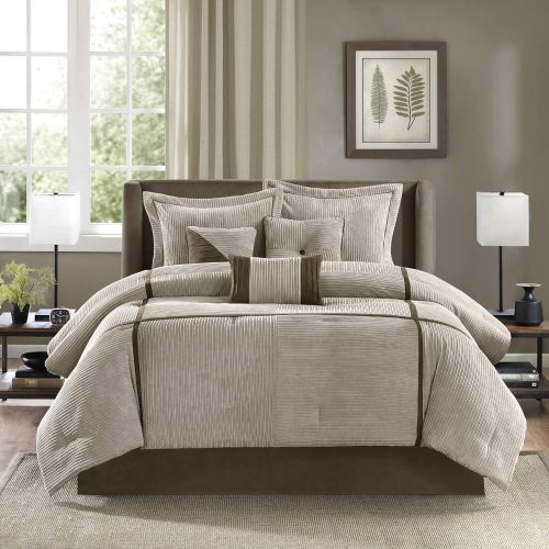  Madison Park Connell 7 Piece Comforter Set Color: Grey, Size: King