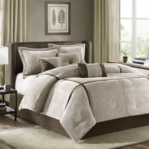  Madison Park Connell 7 Piece Comforter Set Color: Grey, Size: King