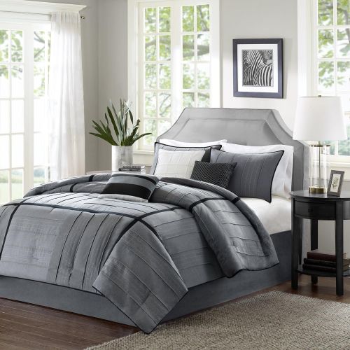  Madison Park Connell 7 Piece Comforter Set Color: Grey, Size: King