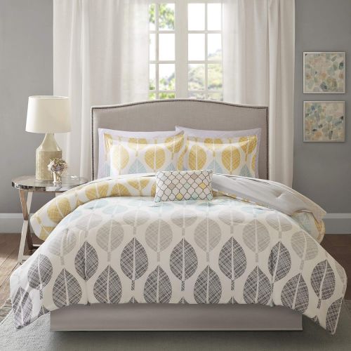  Madison Park Essentials Knowles King Size Bed Comforter Set Bed in A Bag - Grey, Geometric Dots  9 Pieces Bedding Sets  Ultra Soft Microfiber with Cotton Sheets Bedroom Comforter