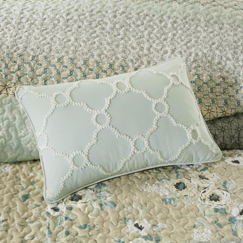  Madison Park MP13-2801 Dawn 6 Piece Cotton Percale Quilted Coverlet Set, Blue
