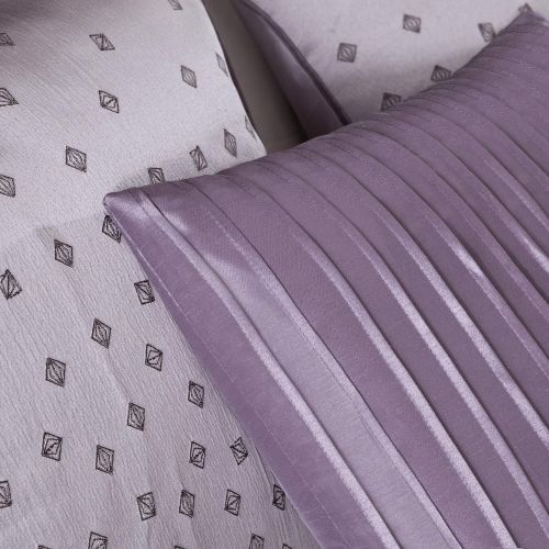  Madison Park Biloxi Duvet Cover KingCal King Size - Purple, Geometric Duvet Cover Set  6 Piece  Ultra Soft Microfiber Light Weight Bed Comforter Covers