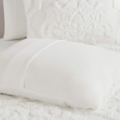  Madison Park Sabrina Comforter Set KingCal King Size - White, Medallion  4 Piece Bed Sets  100% Cotton Teen Bedding for Girls Bedroom