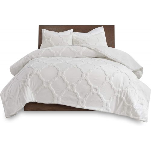  Madison Park Sabrina Comforter Set KingCal King Size - White, Medallion  4 Piece Bed Sets  100% Cotton Teen Bedding for Girls Bedroom