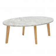 Madison Park IIF17-0148 Milo Accent Marble Top Mid-Century Modern Style Coffee Table, 42 Inch Wide, White