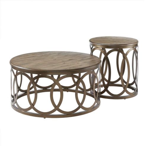  Madison Park Fraser Round Coffee Table Brown/Bronze See Below