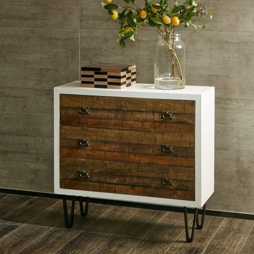  Madison Park Quinn 3 Drawer Chest Chestnut See Below