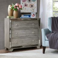 Madison Park Garner 3-Drawer Mirrored Chest Reclaimed Grey See Below