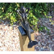 MadisonIronAndWood Wrought Iron Decorative Mermaid post Cap for 4x4 Wood / Composite Post, Fence Post, Mailbox Post Cap