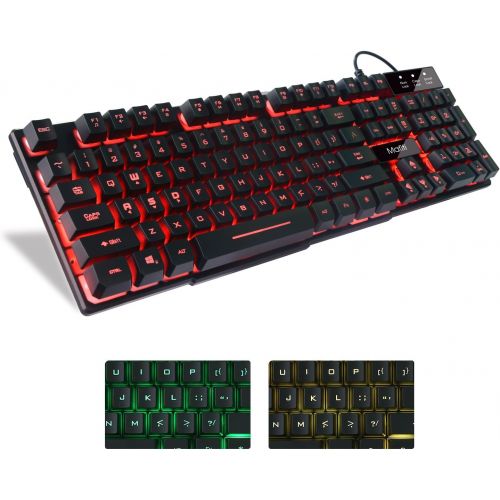  mafiti RK100 3 Color LED Backlit Gaming Keyboard USB Wired Multimedia Mechanical Feel Keyboard for Primer Gaming Office