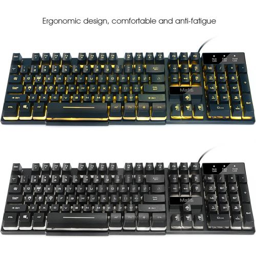  mafiti RK100 3 Color LED Backlit Gaming Keyboard USB Wired Multimedia Mechanical Feel Keyboard for Primer Gaming Office