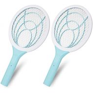 mafiti Electric Fly Swatter Fly Killer Bug Zapper Racket for Indoor and Outdoor 2AA Batteries not Included (2, Blue)