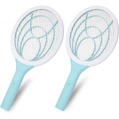 mafiti Electric Fly Swatter Fly Killer Bug Zapper Racket for Indoor and Outdoor 2AA Batteries not Included (2, Blue)