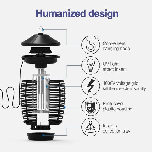  mafiti Bug Zapper Fly Traps Indoor Outdoor Hanging Electric Mosquito Killer Gnats Fruit Trap for Patio Home Restaurants Kitchen Garden