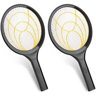 mafiti Electric Fly Swatter Fly Killer Bug Zapper Racket for Indoor and Outdoor 2AA Batteries not Included (2, Yellow)