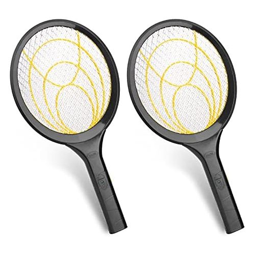  mafiti Electric Fly Swatter Fly Killer Bug Zapper Racket for Indoor and Outdoor 2AA Batteries not Included (2, Yellow)