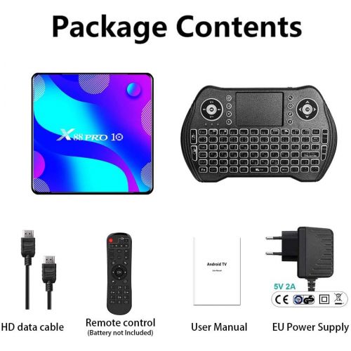  [아마존베스트]-Service-Informationen Android 11.0 TV Box, [2G RAM+ 16G ROM] RK 3318 Android TV Box with Dual 2.4G/5.8G WiFi, BT 5.0 Quad Core 64 Bits UHD H.265 Ethernet LAN 3D 4K TV Box with Backlit Keyboard Set Top T