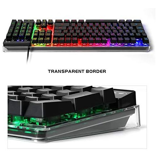  MageGee Gaming Keyboard and Mouse Combo, K1 LED Rainbow Backlit Keyboard with 104 Key Computer PC Gaming Keyboard for PC/Laptop