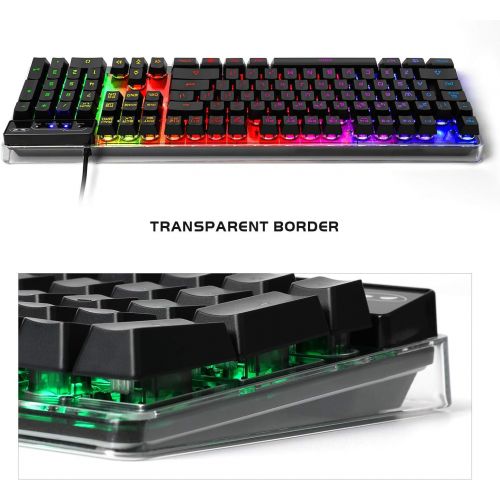  MageGee Gaming Keyboard and Mouse Combo, K1 LED Rainbow Backlit Keyboard with 104 Key Computer PC Gaming Keyboard for PC/Laptop