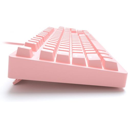  MageGee Detachable Keycap Gaming Keyboard,DIY Armor Backlight Splash-Proof Mechanical Keyboard for Computer PC Laptop Game(Pink Red Switches)