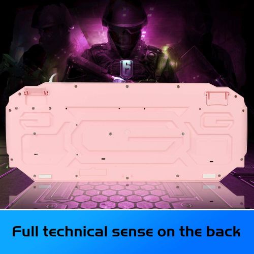  Pink Gaming Keyboard and Mouse Combo,MageGee GK710 Wired Backlight Pink Keyboard and Pink Mouse for Girl,PC Keyboard and Adjustable DPI Mouse for PC/Laptop/MAC(Pink)