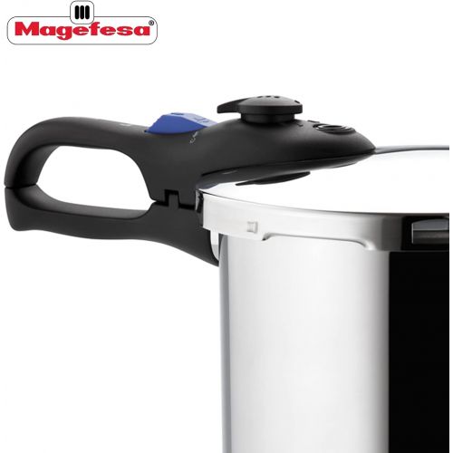  Magefesa Favorit Super-Fast and Easy To Use pressure cooker, 18/10 stainless steel, suitable for all types of cooktops, including induction, excellent heat distribution Qt 6.4