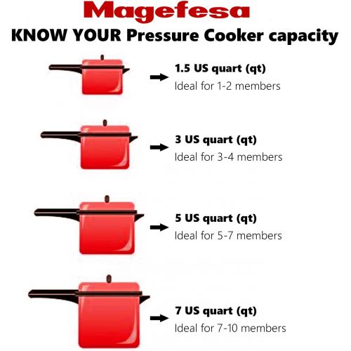  Magefesa Favorit Super-Fast and Easy To Use pressure cooker, 18/10 stainless steel, suitable for all types of cooktops, including induction, excellent heat distribution Qt 6.4