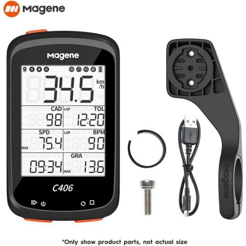  Magene C406 Bike Computer with Holder, Waterproof GPS Cycling Computer, Wireless Smart Road Bicycle Monitor, 2.5 Inch LCD Screen