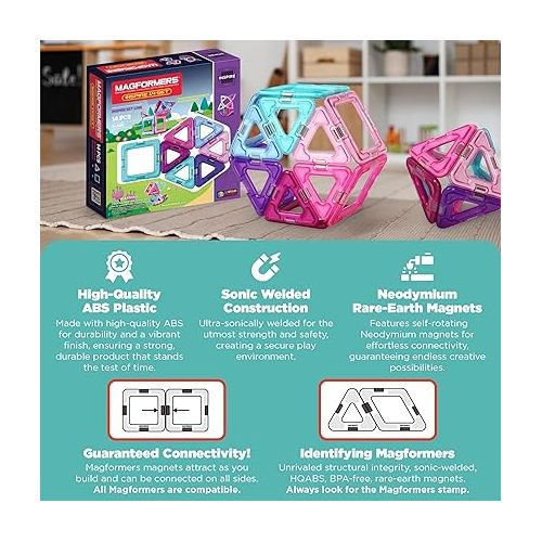  Magformers Inspire (14-pieces)Set Magnetic Building Blocks, Educational Magnetic Tiles Kit , Magnetic Construction STEM Toy Set, 3-100 years