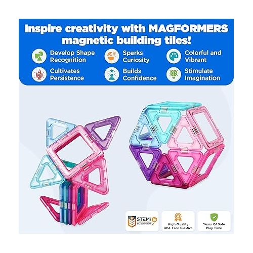  Magformers Inspire (14-pieces)Set Magnetic Building Blocks, Educational Magnetic Tiles Kit , Magnetic Construction STEM Toy Set, 3-100 years