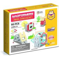 MAGFORMERS My First Animal Jumble 60 Piece Set, Pastel Colors - Educational Magnetic Geometric Shapes, Tiles, Building STEM Toy Set, Ages 3+