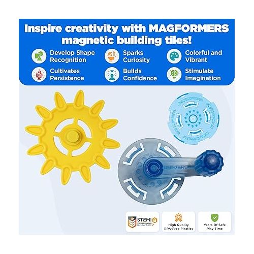  Magformers Magnets in Motion Accessory (20-pieces) Set Magnetic Building Blocks, Educational Magnetic Tiles Kit , Magnetic Construction STEM gear Toy Set