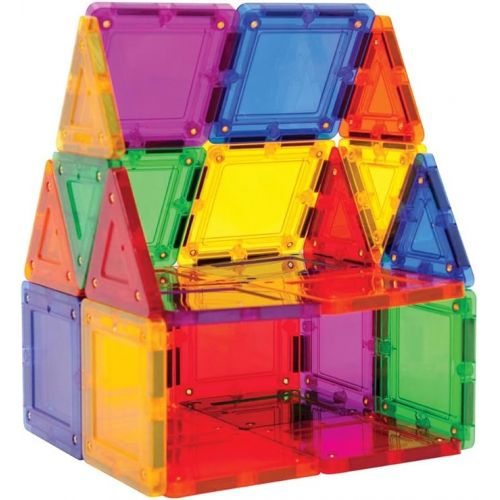  Tileblox Rainbow (30 pieces) with Magnetic Activity Board Magnetic Building Blocks, Educational Magnetic Tiles Kit , Magnetic Construction STEM Toy Set