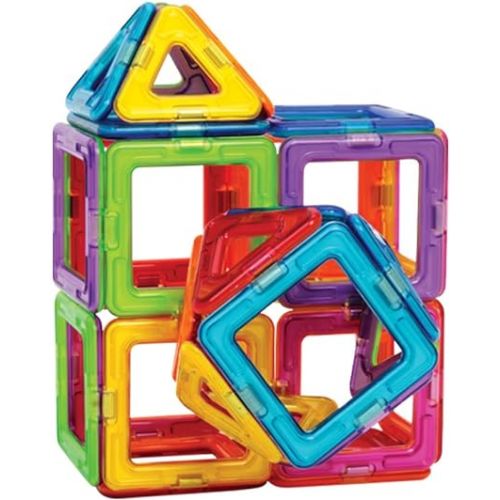  Magformers Basic Set (30 pieces) magnetic building blocks, educational tiles, STEM toy - 63076 , Rainbow