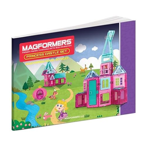  MAGFORMERS Princess Castle 78 Pieces Pink and Purple Colors, Educational Magnetic Geometric Shapes Tiles Building STEM Toy Set Ages 3+