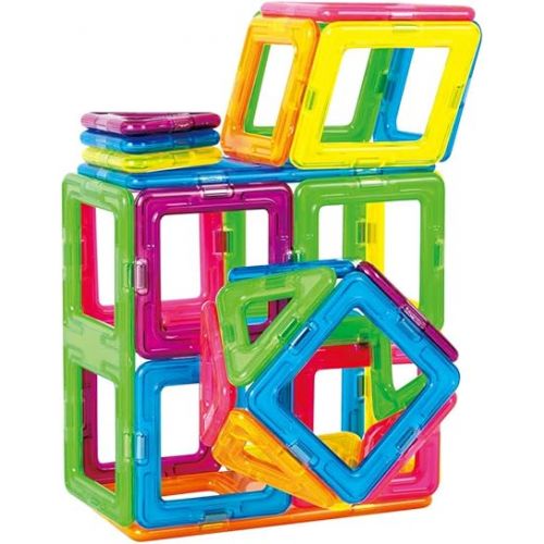  Magformers Creator Neon Color Set (60-pieces) Magnetic Building Blocks, Educational Magnetic Tiles Kit , Magnetic Construction STEM Set