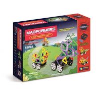 Magformers Zoo Racing 55 Pieces, Wheels and Rainbow Colors, Educational Magnetic Geometric Shapes Tiles Building STEM Toy Set Ages 3+