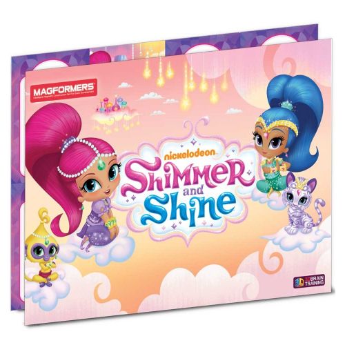  Magformers Shimmer and Shine Carnival 64 Pieces Set, Pink and Purple Colors, Educational Magnetic Geometric Shapes Tiles Building STEM Toy Set Ages 3+