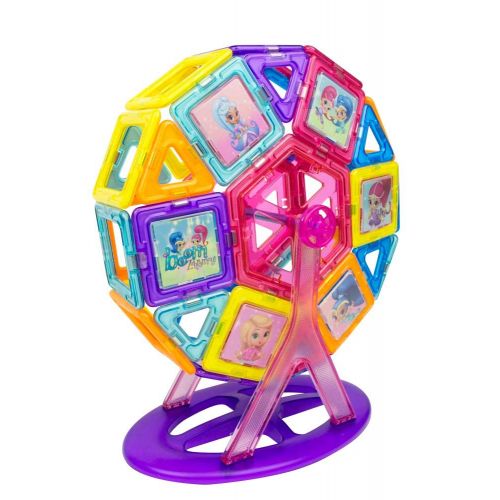  Magformers Shimmer and Shine Carnival 64 Pieces Set, Pink and Purple Colors, Educational Magnetic Geometric Shapes Tiles Building STEM Toy Set Ages 3+