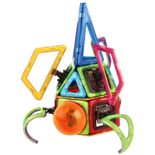  Magformers Space Episode 55 Pieces Rainbow Colors, Educational Magnetic Geometric Shapes Tiles Building STEM Toy Set Ages 3+