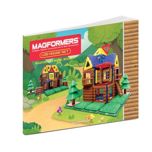  Magformers Log Cabin Toy Set, Building Magnetic Toy Log Cabin and Tree House for Kids, Set of 87 Pieces