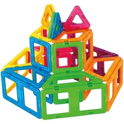  [아마존베스트]Magformers Creator Neon Color Set (60-Pieces) Magnetic Building Blocks, Educational Magnetic Tiles Kit , Magnetic Construction STEM Set