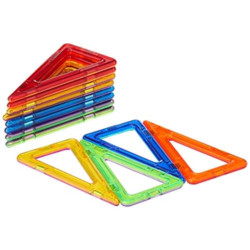  Magformers Isoseles Triangle 12 Pieces Rainbow Colors, Educational Magnetic Geometric Shapes Tiles Building STEM Toy Set Ages 3+