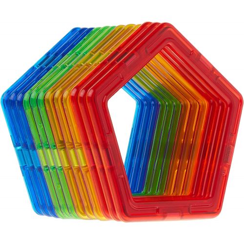  Magformers Pentagon 12 Pieces Rainbow Colors, Educational Magnetic Geometric Shapes Tiles Building STEM Toy Set Ages 3+