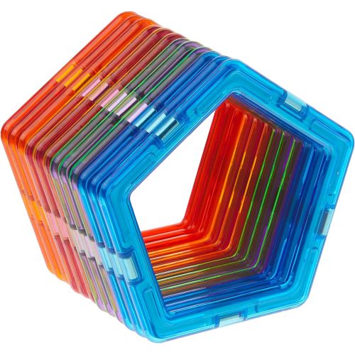  Magformers Pentagon 12 Pieces Rainbow Colors, Educational Magnetic Geometric Shapes Tiles Building STEM Toy Set Ages 3+