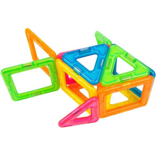  Magformers Neon 26 Pieces Rainbow neon Colors, Educational Magnetic Geometric Shapes Tiles Building STEM Toy Set Ages 3+