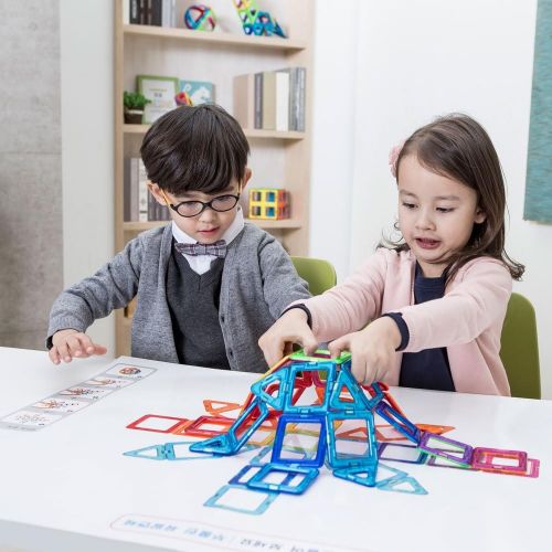  Magformers School Series Set (180 Piece) Magnetic Building Blocks, Educational Magnetic Tiles Kit , Magnetic Construction STEM Toy Set