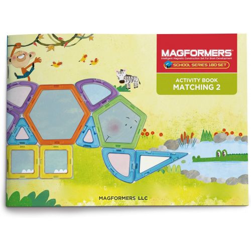  Magformers School Series Set (180 Piece) Magnetic Building Blocks, Educational Magnetic Tiles Kit , Magnetic Construction STEM Toy Set